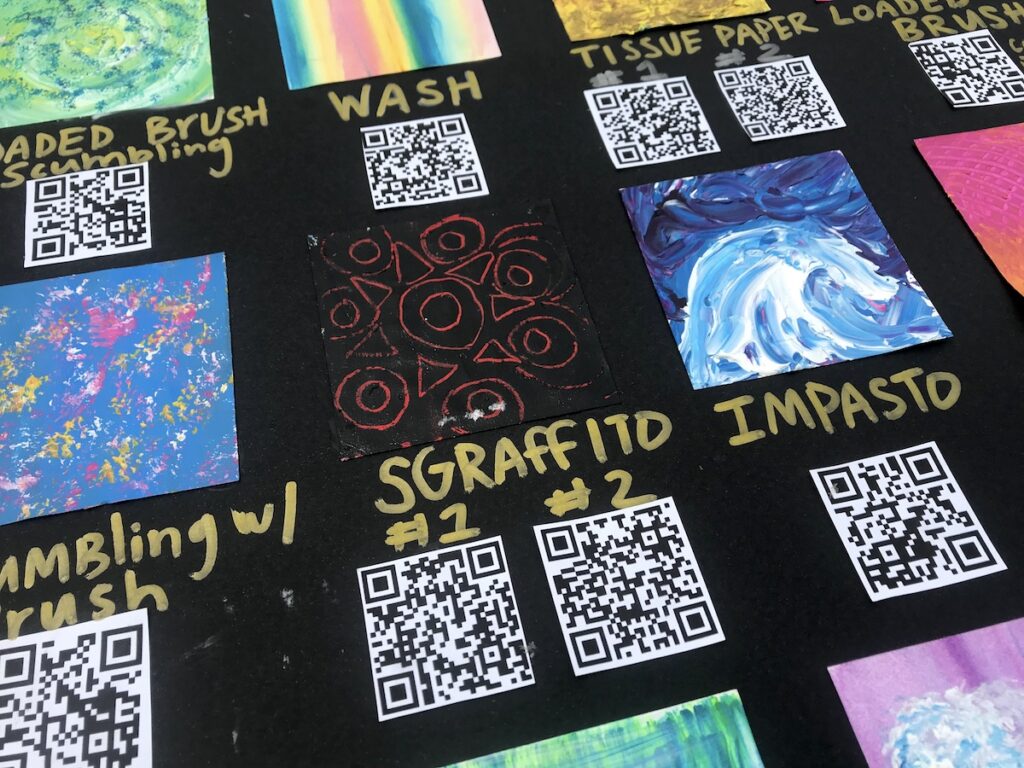 technique cards with QR codes