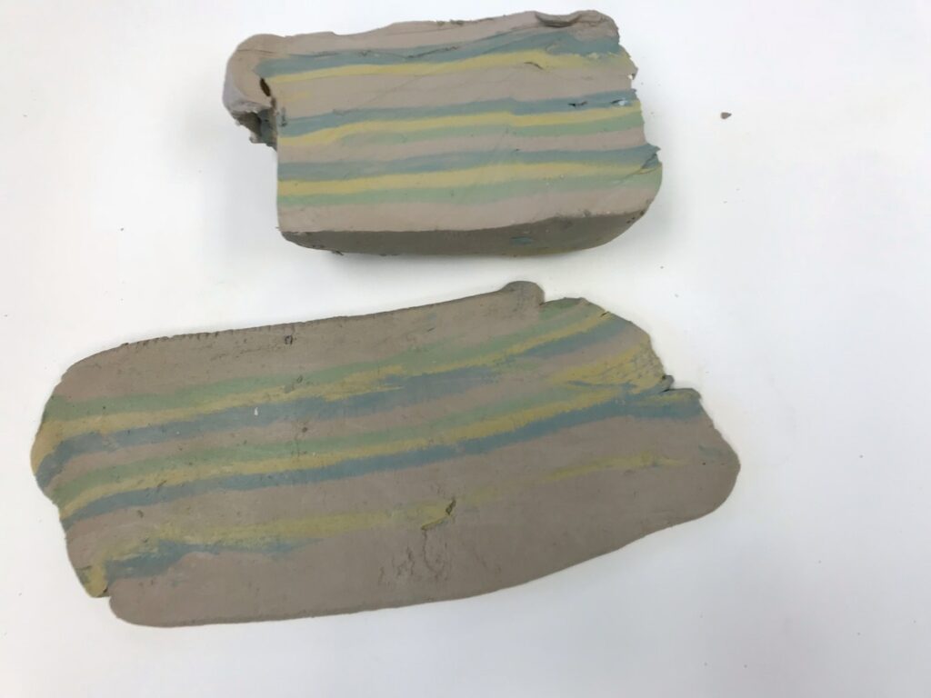 slab made with colored clay