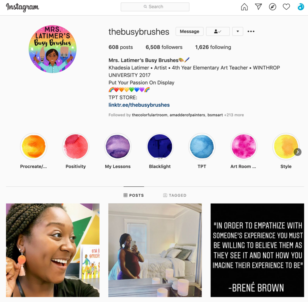 Instagram feed of @busybrushes