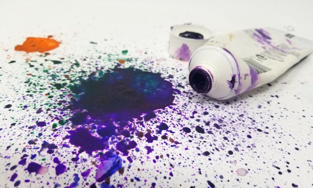 paint splattered