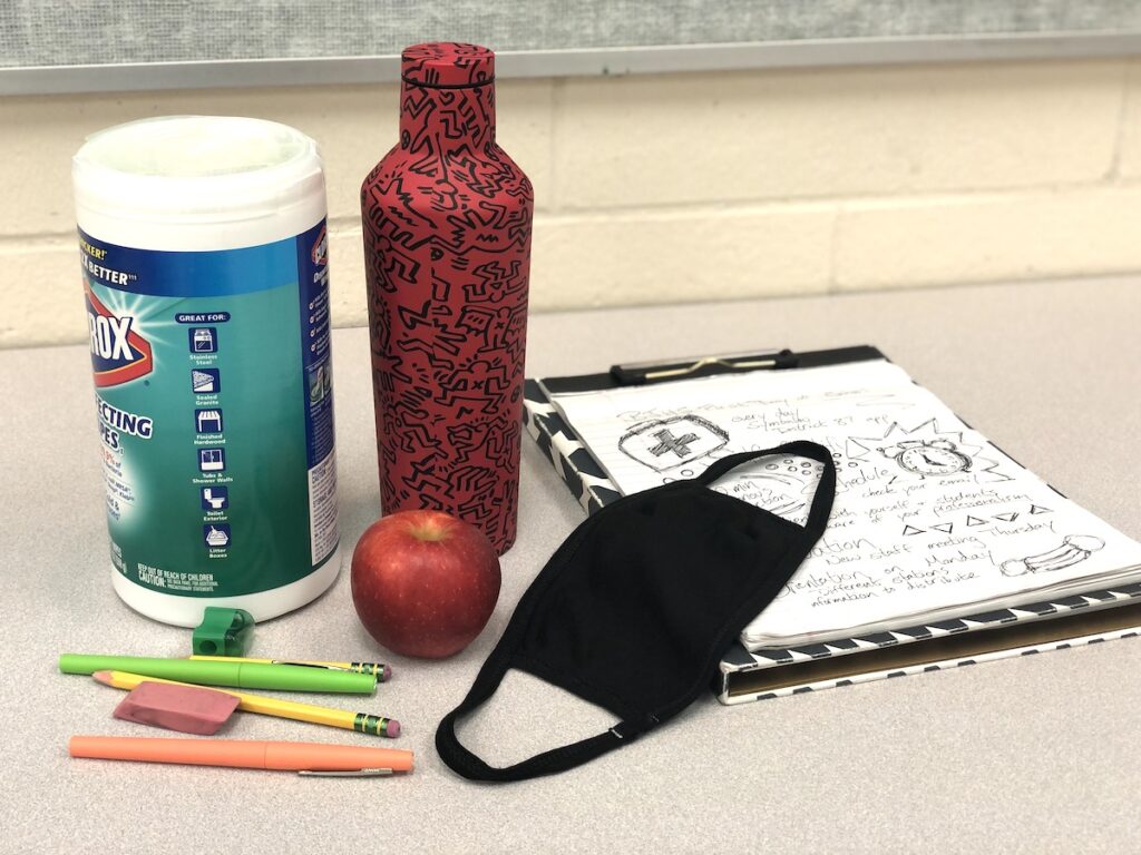 Water bottle and mask