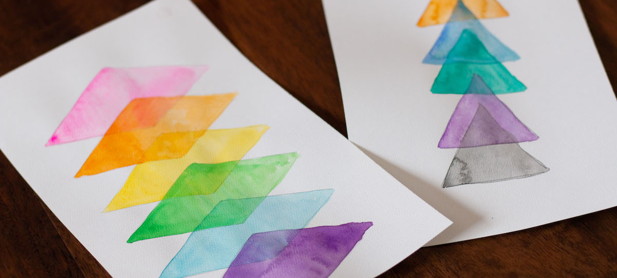 examples of transparent watercolor shape diagrams 