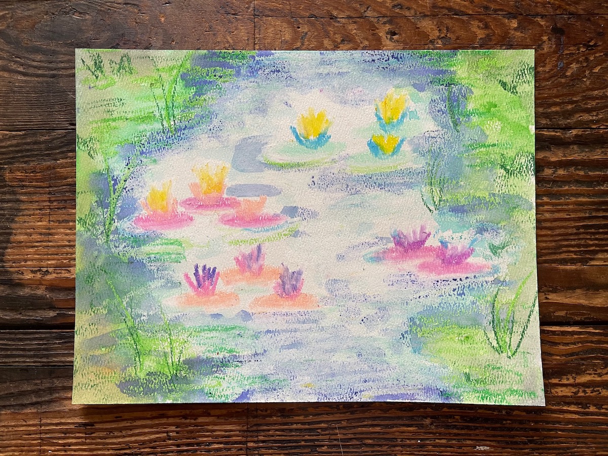 waterlilies painted on paper