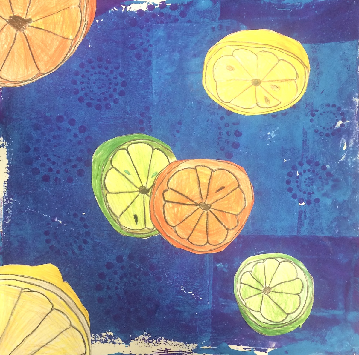 artwork with citrus fruit