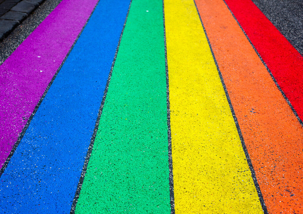 rainbow stripes sidewalk chalk