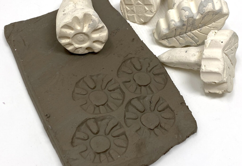 clay slab with stamps