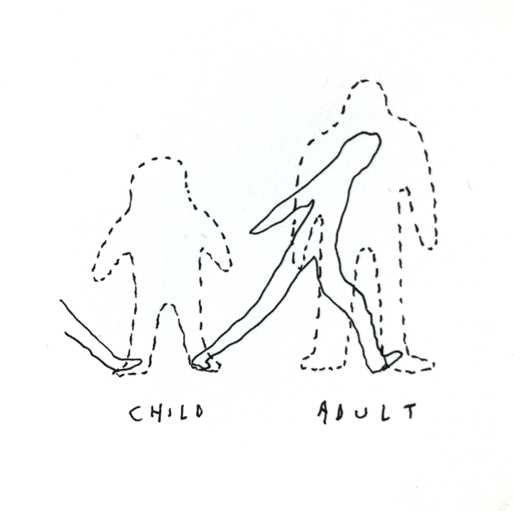 artwork of child and adult silhouette