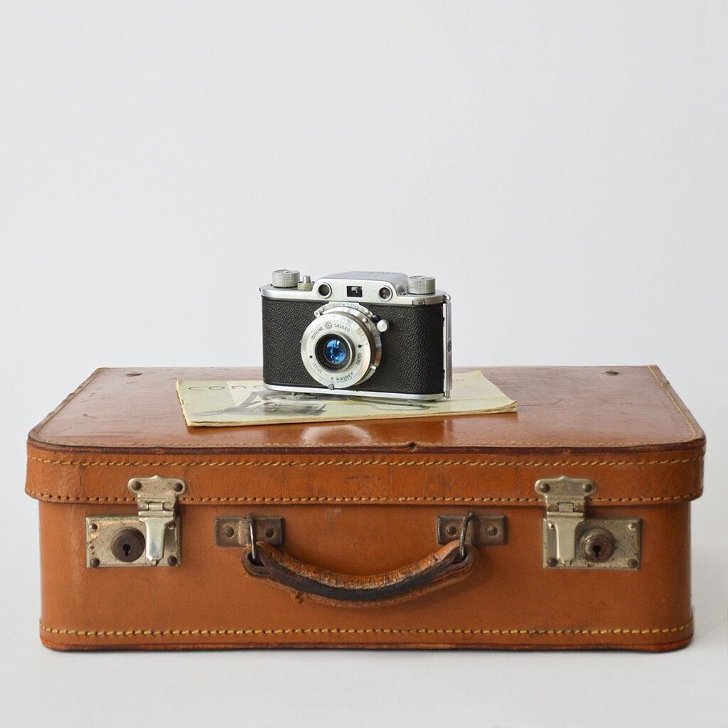vintage camera and suitcase