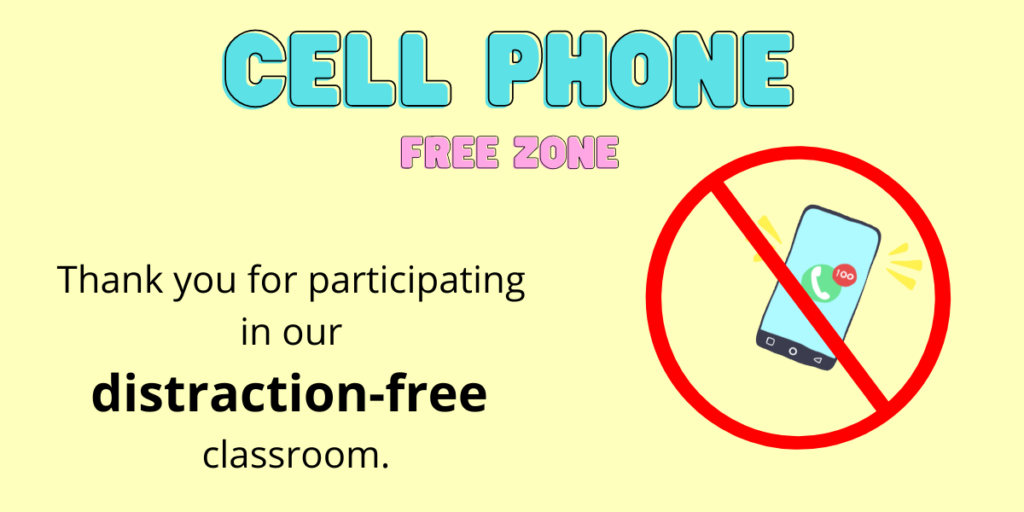 cell phone free zone sign