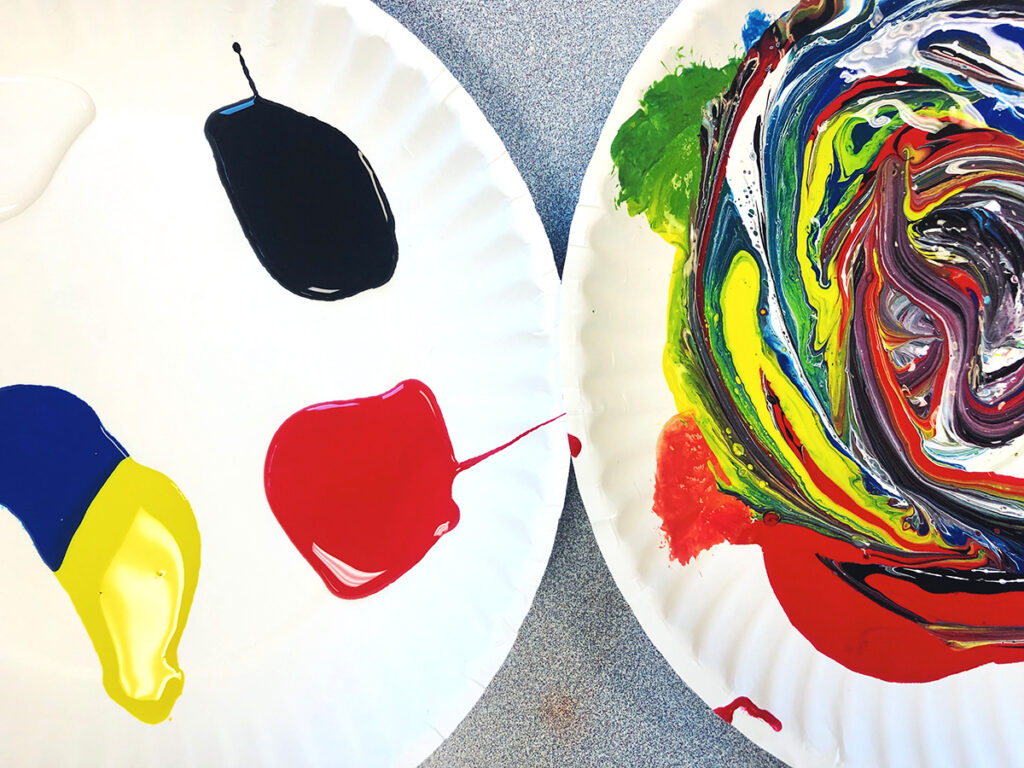 paper plates with paint
