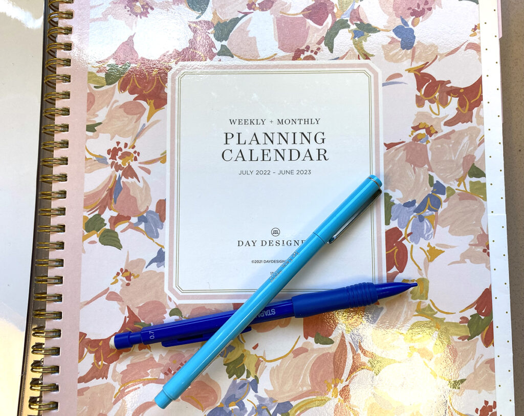 planner and pencils